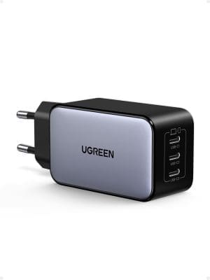 UGREEN Nexode USB C Ladegerät 65W GaN Netzteil mit 3X USB-C-Port Schnellladegerät Kompakt Charger kompatibel mit MacBook Pro/Air, HP Laptop, iPad Pro, iPhone 16, 16 Pro, Galaxy S24