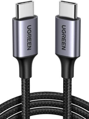 UGREEN USB C auf USB C Kabel 60W PD 3.0, PPS USB-C Ladekabel kompatibel mit iPhone 16 Pro Max, iPhone 15, Galaxy S24 S23 A55 A25 A15 MacBook Air M2 iPad Pro 12.9 iPad Air 5/Mini 6, Pixel 9 usw. (1 Mio.)