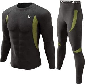 UNIQUEBELLA Thermo Unterwäsche Set, Funktionswäsche Herren Skiunterwäsche Winter Suit Ski Thermo-Unterwäsche Thermowäsche Unterhemd + Unterhose