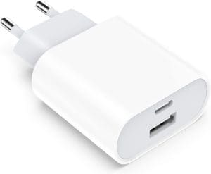 USB C Ladegerät, 20W 2Port USBC Netzteil Adapter Mehrfach für iPhone 16/16 Pro/16 Pro Max/16 Plus/15 14 13 12 11 Pro Max X XS, Samsung, Schnellladegerät Handy Stecker Ladegerät Ladestecker Ladeadapter