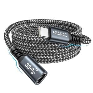 USB C Verlängerung Kabel 1M,USB Verlängerung Typ C 3.2 Verlängerungskabel Stecker auf Buchse Unterstützt 10Gpbs/100W und 4K@60Hz mit iPhone 15 Pro Max, MacBook Pro/Air XPS 15 Galaxy S23 S22