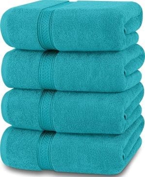 Utopia Towels - 4er-Pack Badetücher Set Premium 100% ringgesponnene Baumwolle 69 x 137 cm Handtücher, sehr saugfähig, weiches Gefühl Duschtücher (Türkis)