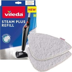 Vileda Steam Dampfreiniger Ersatzpads, Wischbezug aus Mikrofasern, für alle Böden, 2er Pack