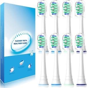 Wardimark Ersatzbürsten Kompatibel MIT Philips Sonicare Elektrische Zahnbürste 8er Zahnfleisischpflege Ersatzbürstenköpfe (8 Weiß, 8 Stück (Pack von 1))