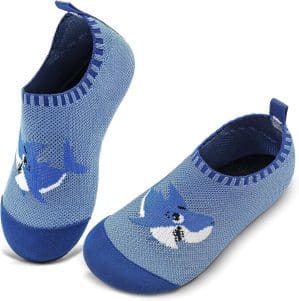 WateLves Kinder Hausschuhe Jungen Mädchen Slipper rutschfeste Leichte Turnschläppchen Flexibe Atmungsaktive Barfuß Pantoffeln Kindergarten Unisex