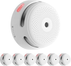 X-Sense Smart Rauchmelder XS01-M, WLAN-Rauchmelder, kompatibel mit FS31/FS61/FS121, SBS50 Basisstation und X-Sense Home Security App, 85 dB Warnsignal, vernetzter Mini-Rauch- und Feuermelder, 6 Stück