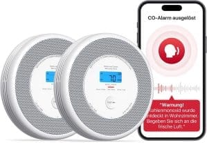 X-Sense XP0A-iR Rauch- und CO-Melder mit Sprachalarm und Standortansage, WLAN Kombinierter Rauch- und Kohlenmonoxidmelder für 17 festlegbare Räume, kompatibel mit der X-Sense Home Security-App, 2er Set