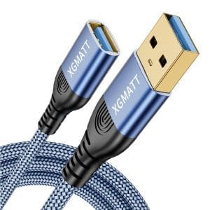 XGMATT USB 3.0 Verlängerung Kabel 2M,USB Verlängerungskabel A Stecker auf A Buchse kompatibel mit Drucker,Tastatur, Oculus Rift, Festplatte, PS VR, HTC Vive, Kartenleser, Kamera,Blau