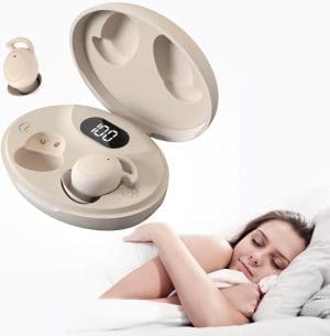 YUANJ Schlafkopfhörer Bluetooth, Weiche Kopfhörer Schlafen, Unsichtbare Schlaf Kopfhörer Bluetooth 5.3, Sleepbuds mit 24dB Geräuschisolierung, 40 Stunden Akkulaufzeit, Leistungsanzeige