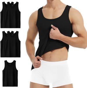 YouShow Unterhemd Herren 3/5er Pack 100% Baumwolle Tank Top Feinripp