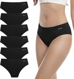 anqier Unterhosen Damen, 6er Pack Baumwolle Pantys Atmungsaktive Slips Bequeme Damen Hipster Frauen Unterwäsche