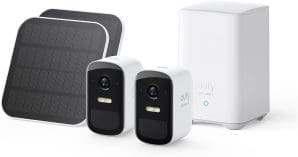 eufy Security eufyCam 2C 2-Kamera-Set, Solarpanel, Überwachungskamera Aussen Solar, HomeKit-kompatibel, 1080p HD, IP67-Wetterfest, Nachtsicht, Ohne monatliche Gebühren