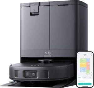 eufy X10 Pro Omni Saugroboter mit Wischfunktion & Absaugstation, 8.000Pa, Auto-Absaugen/Befüllen, 2× Auto-Lift-Mopp mit Auto-Waschen/Trocknen, Aktivevermeidung, Kindersicherung