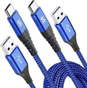 sweguard USB C Kabel 3.1A (1Stück 1m+3m) Schnellladung,Ladekabel USB C Nylon Type C Kabel für Samsung Galaxy S24 S23 S22 S21 S20 Plus/Ultra/FE,iPhone 16 15 Pro Max,Note20,A72 A71 A52 A51 A50,M31 M30s