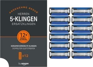 von Amazon 5-Klingen-Rasierkartuschen für Herrenrasierer (12 Stück) (früher Marke Solimo)