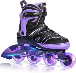 14 Uhr Sportgrößen Verstellbare Inline -Skates für Kinder, Mädchen Jungen Inline -Skates mit leichten Rollschuhe für Frauen/Männer junge Anfänger