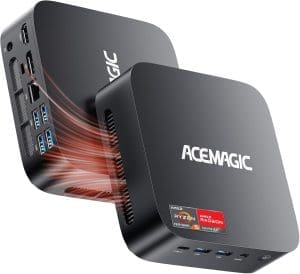 Acemagic K1 Mini PC, AMD Ryzen 5 7430U (gleichwertig zu 5850U, 6C/12T, bis zu 4,3 GHz), 32 GB DDR4 512GB M.2 SSD Windows 11 Pro Mini PC, Mini -Computer mit WiFi 6 | BT 5.2 | 4K Triple Display | Typ-C