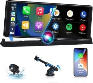 2025 Exklusivität CarPlay Android Car Display mit stehendem Halter 10,26 Zoll Touchscreen Car Display-Autospielbildschirm mit Rückansichtskamera, Buddy-Display mit Siri/Goo-Gle-GPS-Navigation