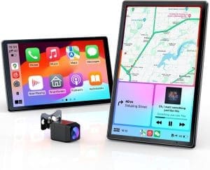 8 Zoll tragbares Auto -Radio für Apple CarPlay & Android Car, 1440 x 900 HD -Display, Magnetmontage, OTA -Updates, Umkehrkamera, Bluetooth, Sprachsteuerung, GPS -Navigation