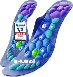 Akusoli Original Einlegesole | Magnetische Einlegesole Männer Frauenbogenunterstützung, Akupressurschuheinlagen für Arbeitsschuhe, Acusoli-Einlegesohlen flachen Fuß und verteilt Fußdruck EU42-47