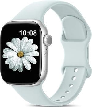 Amsky Silicon Sports Armbänder kompatibel mit Apple Watch Gurt 40 mm 42 mm 46 mm 44 mm 45 mm 41 mm 38 mm, Frauen Männer weiche wasserdichte Gummi -Band für die IWatch -Serie 10 9 8 7 6 4 2 1 Se, Succulents, Succulents
