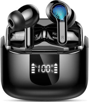 Bluetooth-Kopfhörer, 2025 Kopfhörer Wireless Bluetooth 5.4, 48 Stunden Deep Bass Hi-Fi Stereo-WLAN-Ohrhörer, 4 ENC-Geräusch-Stornierungs-Mikrofon, In-Ear-Ohrhörer mit IP7 wasserdicht, 3,8 g Komfortanpassung