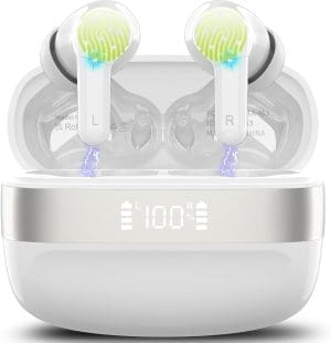Bluetooth -Kopfhörer, drahtlose Bluetooth 5.3, HIFL -Sound, 4 ENC -Mikrofone, 48 -Stunden -Spielzeit mit LED