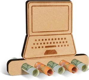 Giftota lustige Laptop -Geldgeschenke, Geburtstagsgeschenke aus Holz, Geldgeschenk für Freunde, Familie, Liebhaber