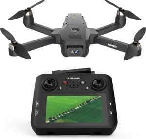 K600-GPS-Drohne mit 4K-Kamera, Fernbedienung mit UHD-Bildschirm, windbeständige faltbare Drohne mit SD-Karte, Drohne mit Tragetasche, Auto schweben für Erwachsene und Anfänger