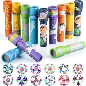 Packung von 12 klassischen Kaleidoskopen, Kindergeburtstagsfeier, Retro -Kaleidoskop -Party -Taschen zum Geburtstag von Kindern, Weihnachten, Schul- und Klassenzimmerpreisen