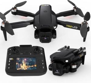 Toladrone TD12LCD -Drohne mit Kamera -Drohne mit LCD -Bildschirm Fernbedienung bürstenloser Motor Dron Optical Flow Positioning Drohnen für Kinder RC Quadcopter für Erwachsene