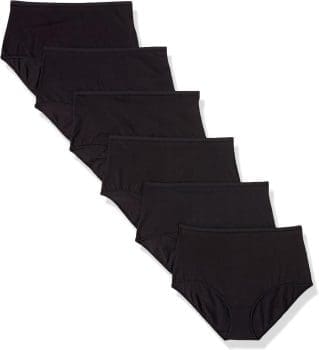 Amazon Essentials Damen Unerwäsche Baumwolle Hochtaillierert - Ausluffarben, 6er -Pack