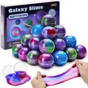 Joyin Slime Kit (grün) 24 Pack Galaxy Slime Ball Party Gefälligkeiten - flauschiger, nicht schicke, schmutzfreie, Stressbekämpfung, Slime -Kits für Mädchen und Jungen - Kindergeburtstagsbeutel Set